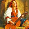 guitarist lady diamond painting