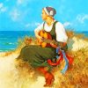 guitarist lady on the beach diamond paintings