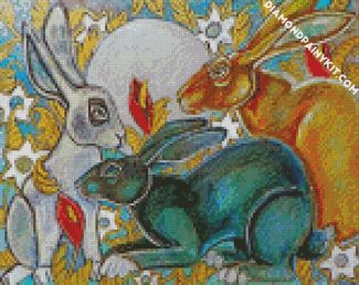 hares animals diamond paintings