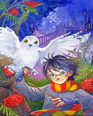 hedwig and harry potter diamond paintiing