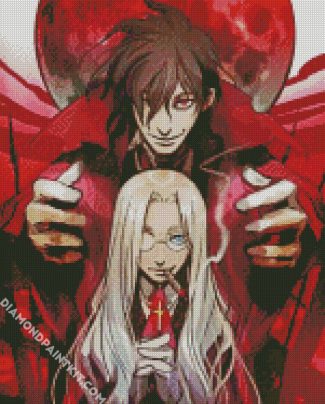 hellsing integra and alucard diamond paintiings