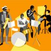 jazz musicians illustration diamond paintings