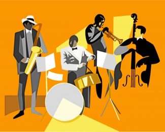 jazz musicians illustration diamond paintings