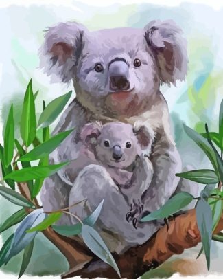 koala bear and baby diamond painting