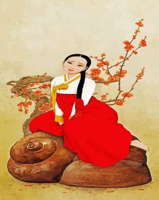 korean woman diamond painting