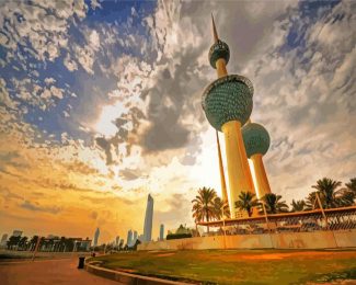 kuwait towers diamond painting