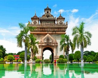 Laos Patuxay Monument diamond painting