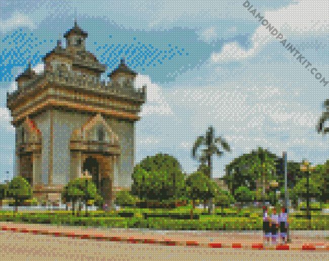 laos Patuxay Monument diamond paintings