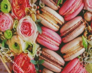 macaroons and flowers diamond paintings