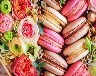 macaroons and flowers diamond paintings