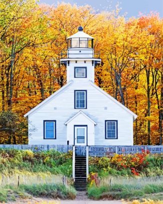 michigan old mission lighthouse diamond painting