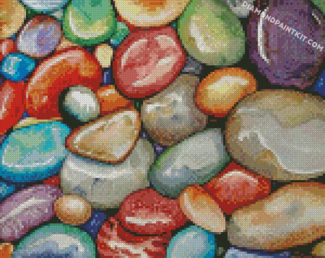 multicolored Pebbles diamond paintings