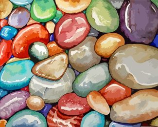 multicolored Pebbles diamond paintings