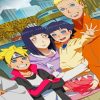 naruto Himawari Uzumaki familly diamond painting