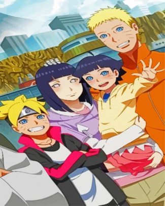 naruto Himawari Uzumaki familly diamond painting