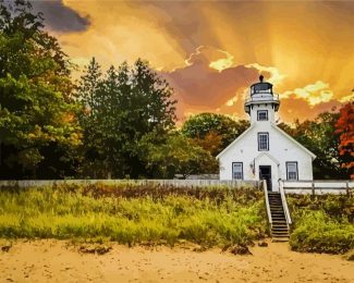 old mission lighthouse michigan diamond painting