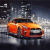 orange gtr car diamond painting