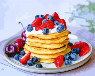 pancakes with fruit diamond paintings