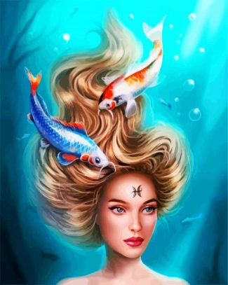 pisces woman diamond painting