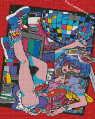 pop art paty girl diamond paintings