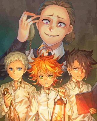 promised neverland anime characters diamond paintings