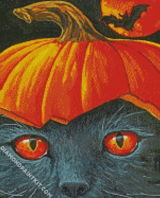 pumpkin black cat diamond paintings