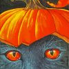 pumpkin black cat diamond painting