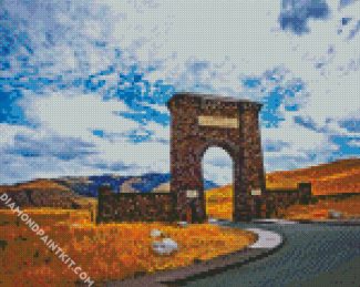 roosevelt arch yellowstone national park gardiner montana diamond paintings