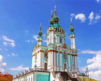 saint andrew s church Kiev diamond painting