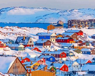 snowy day Greenland diamond painting