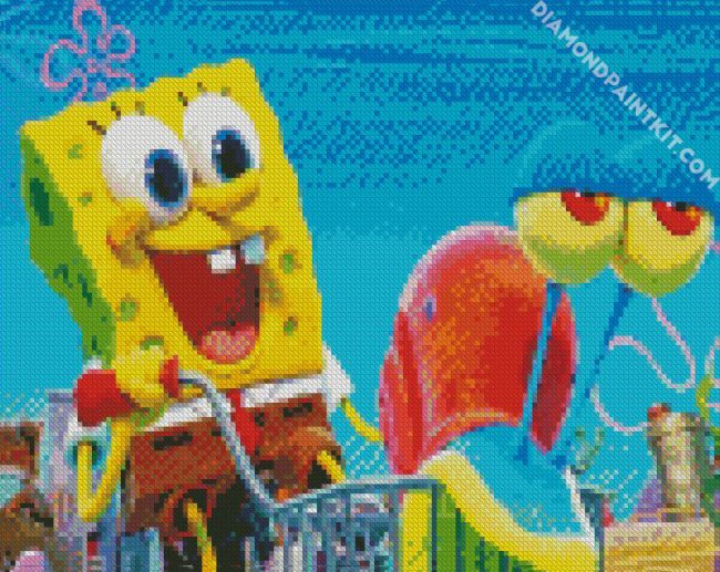 spongbob and gary diamond paintings