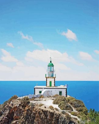 the lighthouse at akrotiri santorini greece diamond paintings