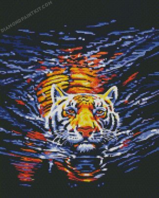 tiger in water diamond paintings