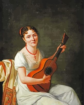 vintage guitarist woman diamond painting