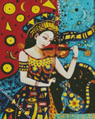 Violonist Woman diamond paintings