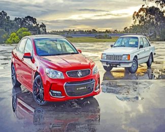 white and red Holden diamond paintings