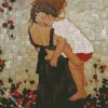 woman hugging her baby daughter diamond paintings