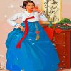 woman wearing Hanbok diamond paintings