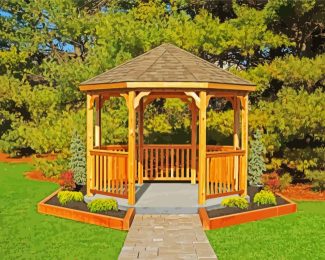 wooden Gazebo diamond painting