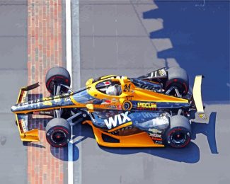 yelloww Indy racing car diamond paintings