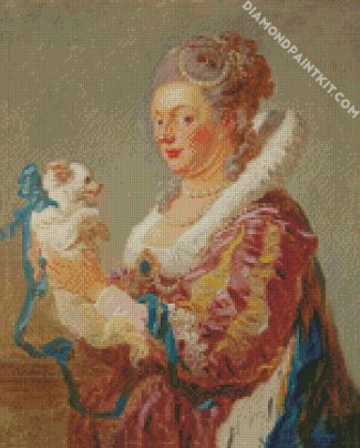 A Woman With A Dog Fragonard diamond painting