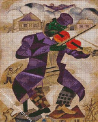 Green Violinist By Chagall diamond painting