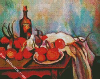 Still Life With Onions Cezanne diamond painting