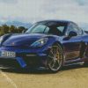 Blue Porsche Cayman diamond painting