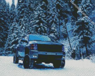 Chevy In Snow diamond painting