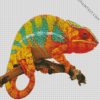 Orange Chameleon diamond painting