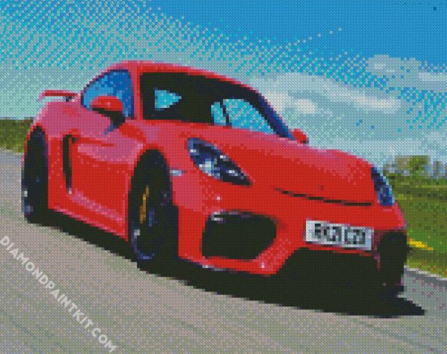 Red Porshe Cayman diamond painting