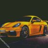 Yellow Porshe Cayman diamond painting