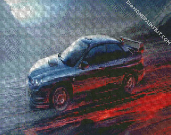 Black Subaru car diamond painting