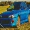 Blue Subaru car diamond painting